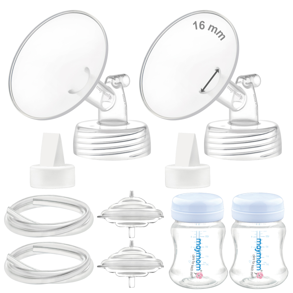 Maymom Pump Parts Compatible with Spectra S2 Spectra S1, incl 16mm Flange Valve Tube Bottle Backflow Protector (image for) Maymom Pump Parts Compatible with Spectra S2 Spectra S1, incl 16mm Flange Valve Tube Bottle Backflow Protector