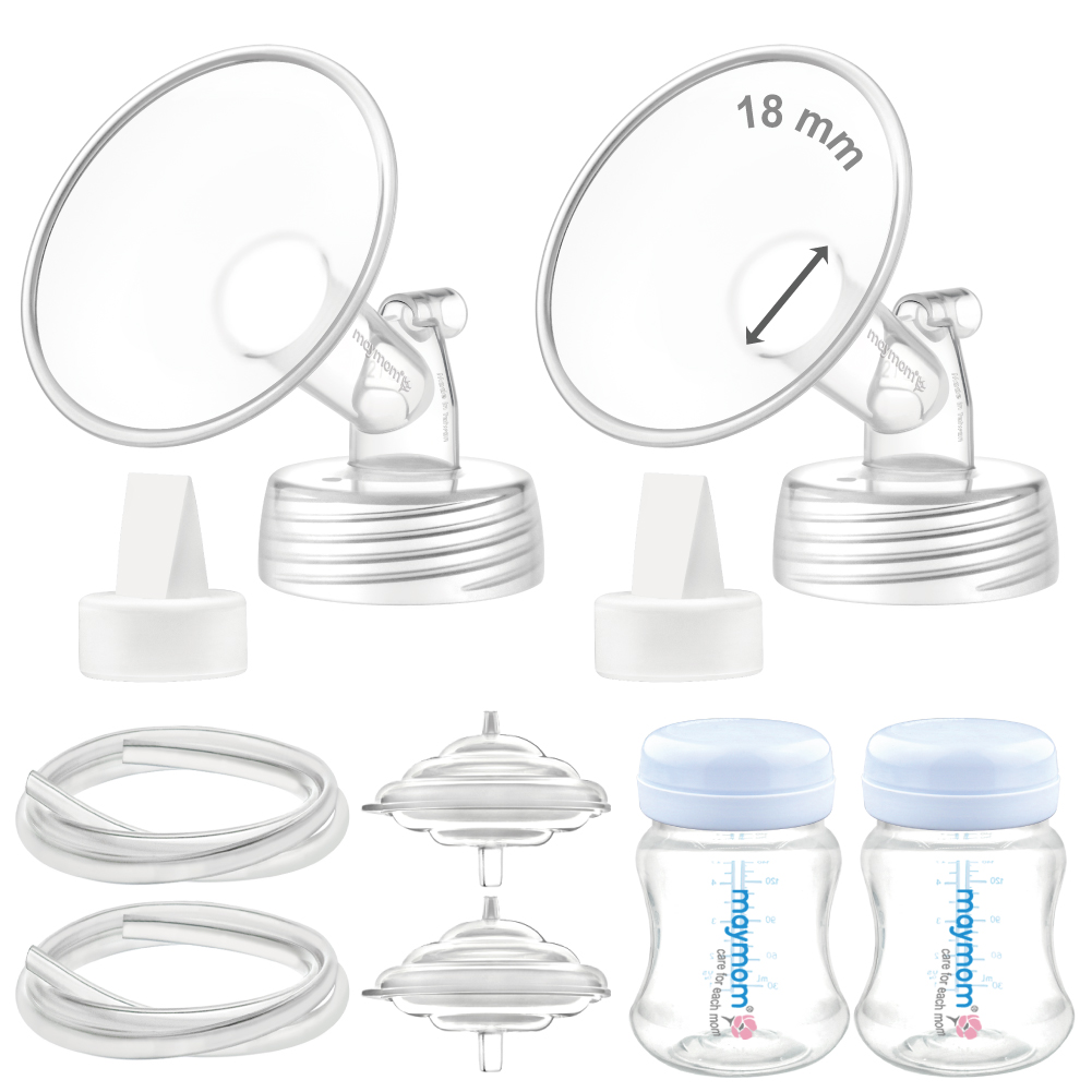 Maymom Pump Parts Compatible with Spectra S2 Spectra S1, incl 18mm Flange Valve Tube Bottle Backflow Protector (image for) Maymom Pump Parts Compatible with Spectra S2 Spectra S1, incl 18mm Flange Valve Tube Bottle Backflow Protector