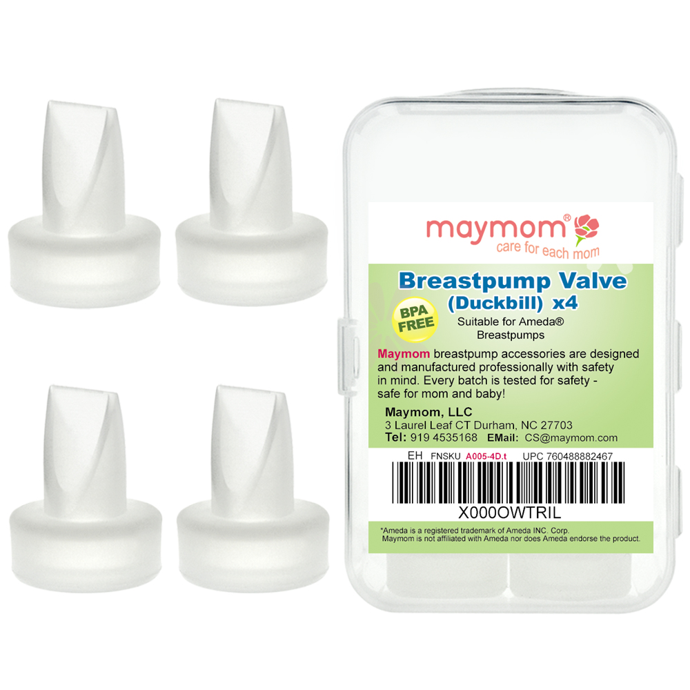 (image for) Maymom Pump Valves for Ameda Purely Yours Breast Pumps, 4pc/box, Semitransparent