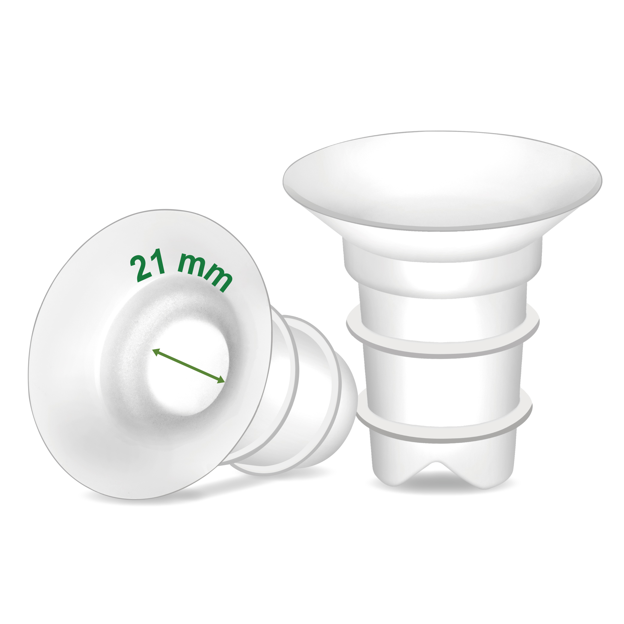 (image for) 21mm Maymom Flange Inserts (Long Plus) Compatible with Freemie 25mm Flanges; Compatible with 24mm Medela PersonalFit Flange, Spectra 24mm Flange, Momcozy S9 Pro/S12 Pro, 2pc/pk