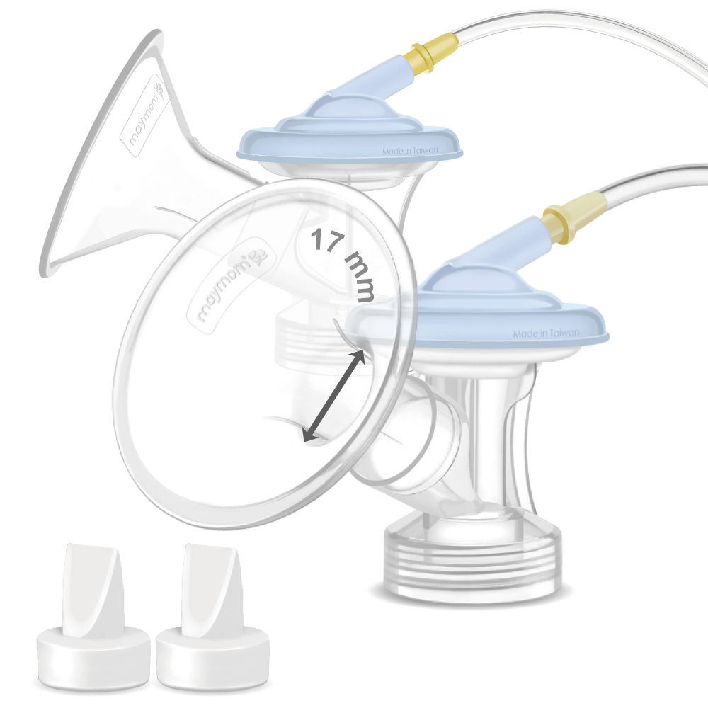 Maymom MyFit Flange Set 17mm Small Shield Tube Valve Base Connector Compatible w Medela New Pump in Style Maxflow Breast Pump (image for) Maymom MyFit Flange Set 17mm Small Shield Tube Valve Base Connector Compatible w Medela New Pump in Style Maxflow Breast Pump