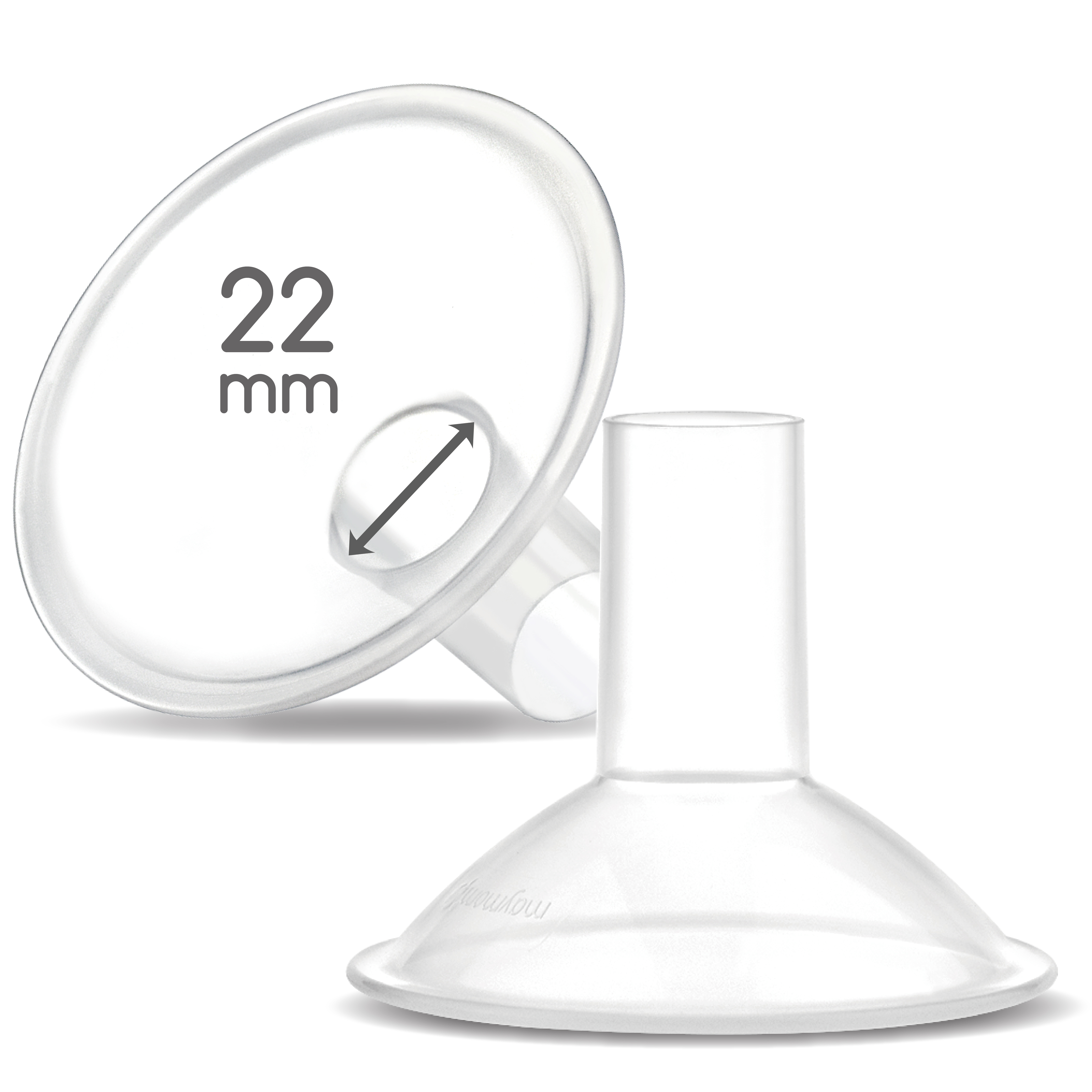 (image for) Maymom MyFit Crater Series 22 mm 2xTwo-Piece Small Breastshield Compatible with Medela Breast Pumps. Long Nipple Tunnel (44mm)