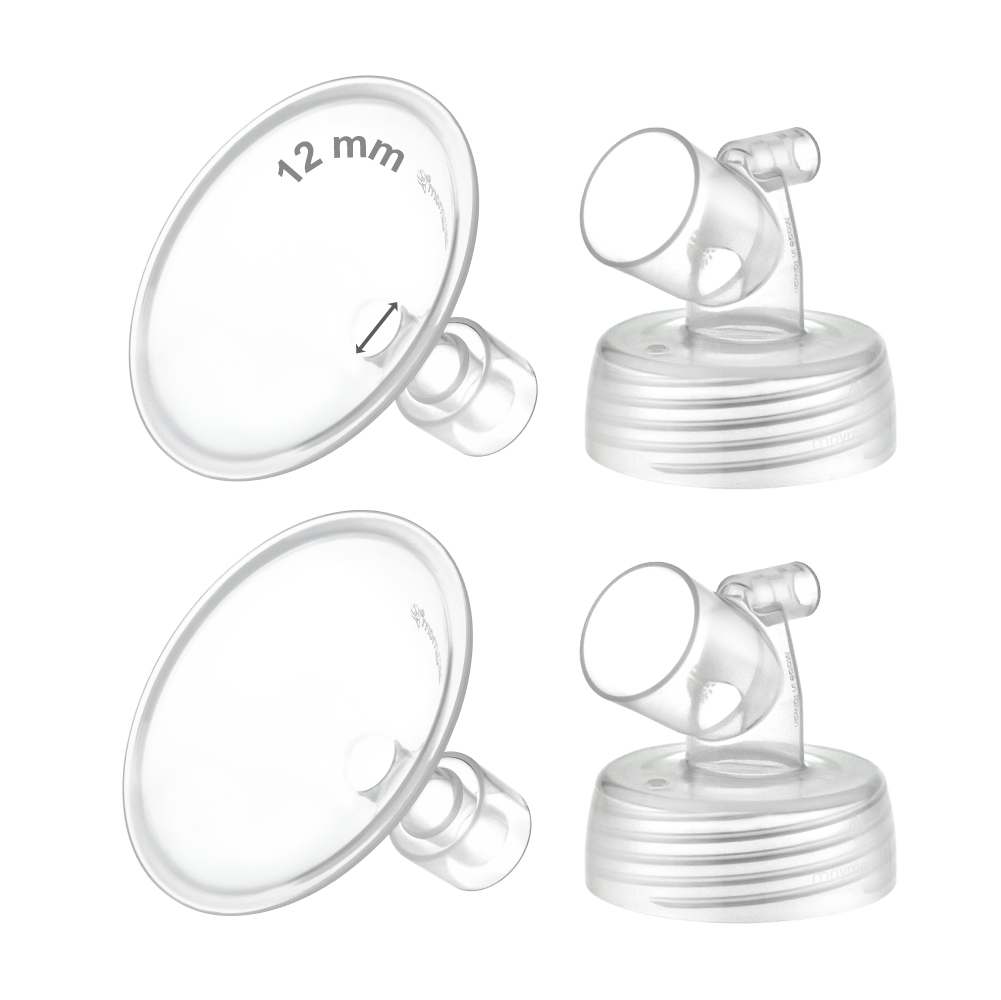 (image for) Maymom Two-Piece Wide Neck Pump Parts for Spectra S1/S2 Pumps; Incl Wide Mouth Flanges; Not Original Spectra Flange (12 mm Two Flanges)