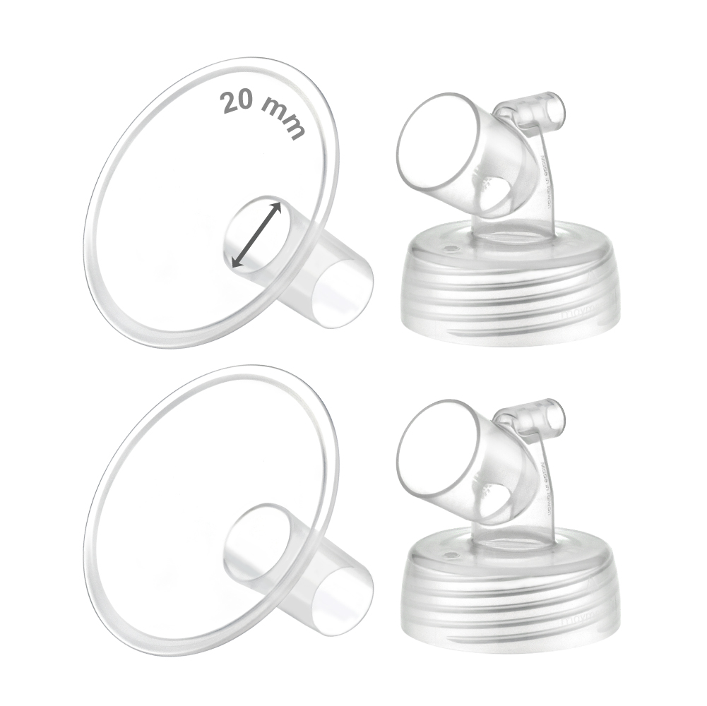 (image for) Maymom Two-Piece Wide Neck Pump Parts for Spectra S1/S2 Pumps; Incl Wide Mouth Flanges; Not Original Spectra Flange (20 mm Two Flanges)