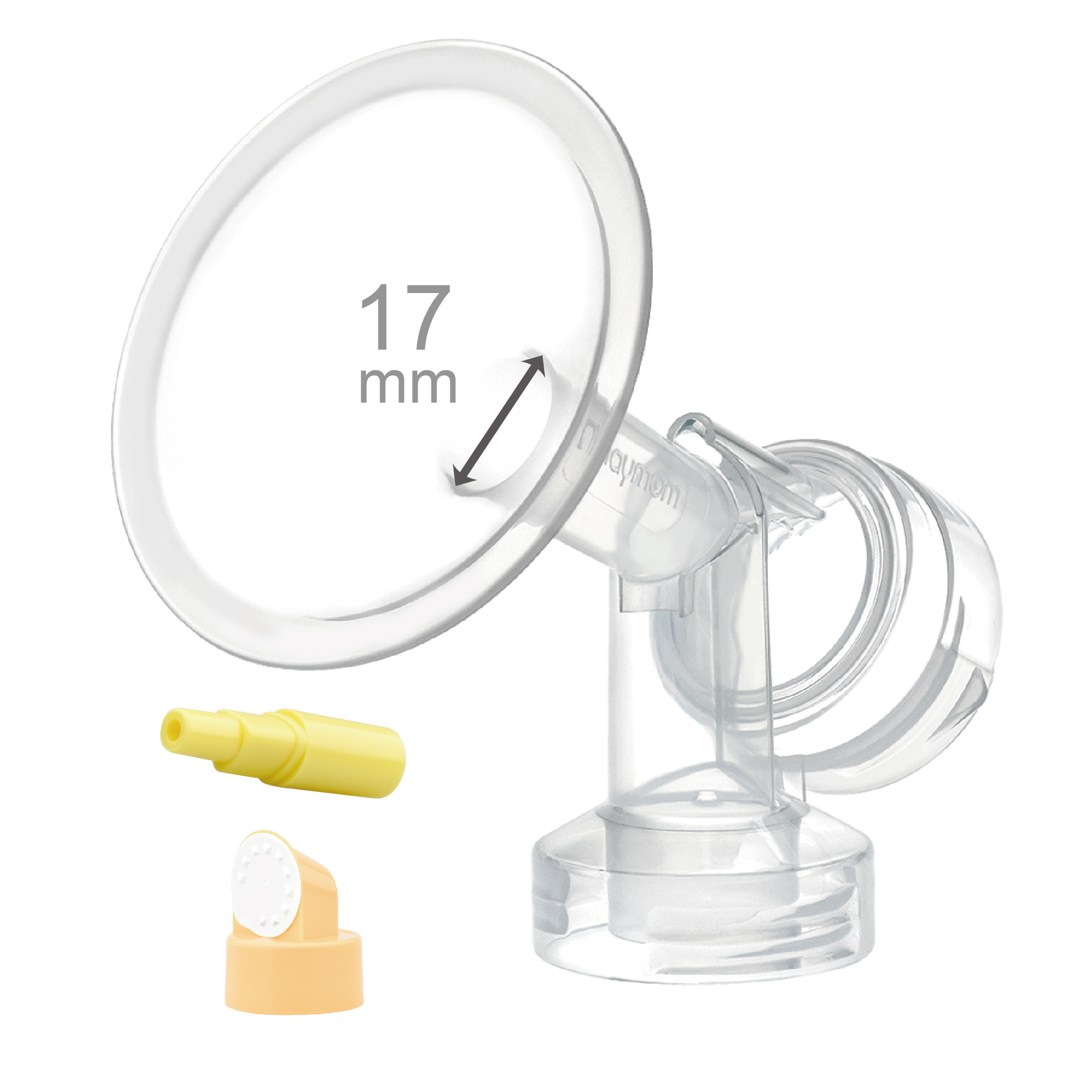 (image for) 17 mm Extra Small Flange w/ Valve and Membrane for SpeCtra Breast Pumps S1, S2, M1, Spectra 9; Narrow (Standard) Bottle Neck; 1 pc
