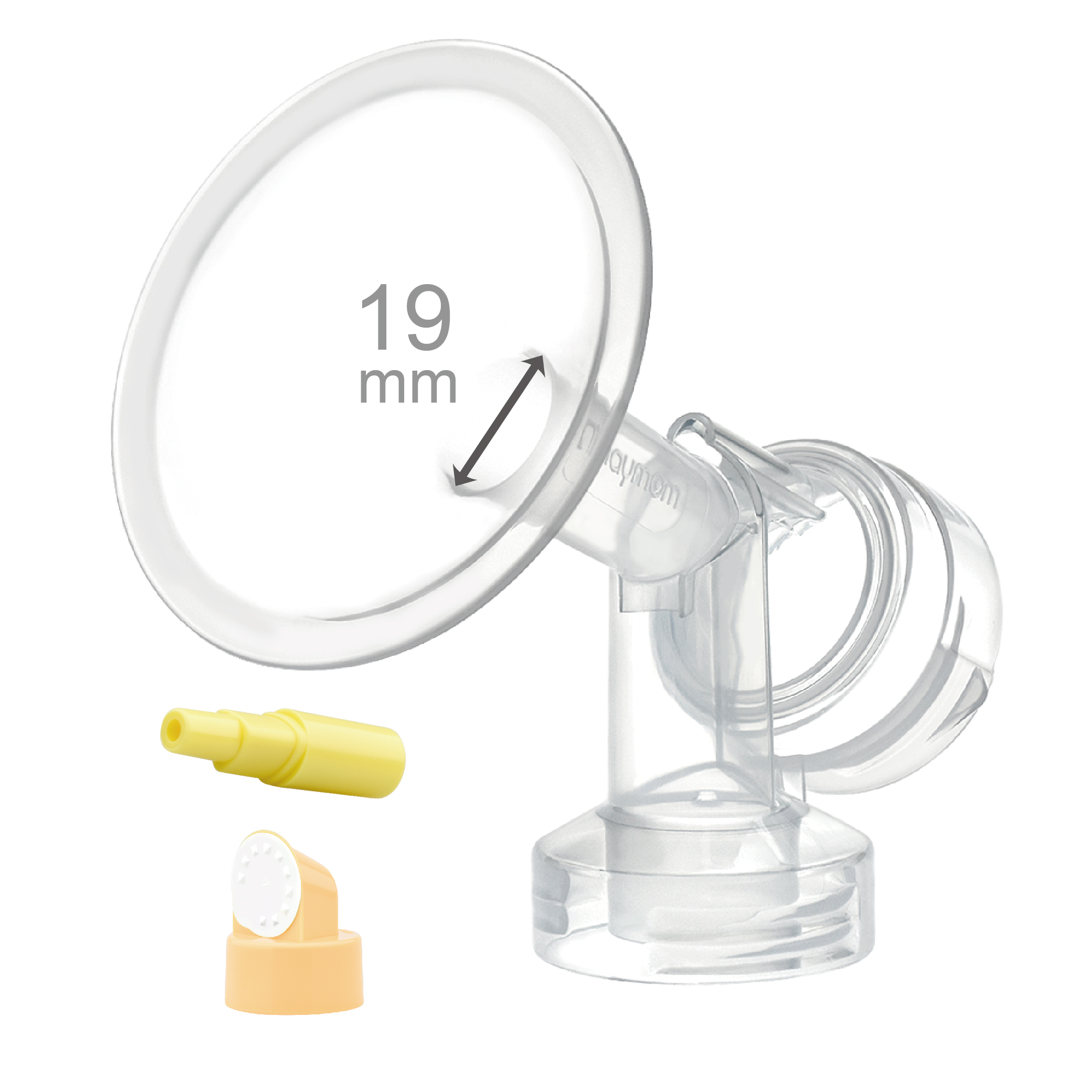 (image for) 19 mm Extra Small Flange w/ Valve and Membrane for SpeCtra Breast Pumps S1, S2, M1, Spectra 9; Narrow (Standard) Bottle Neck; 1 pc