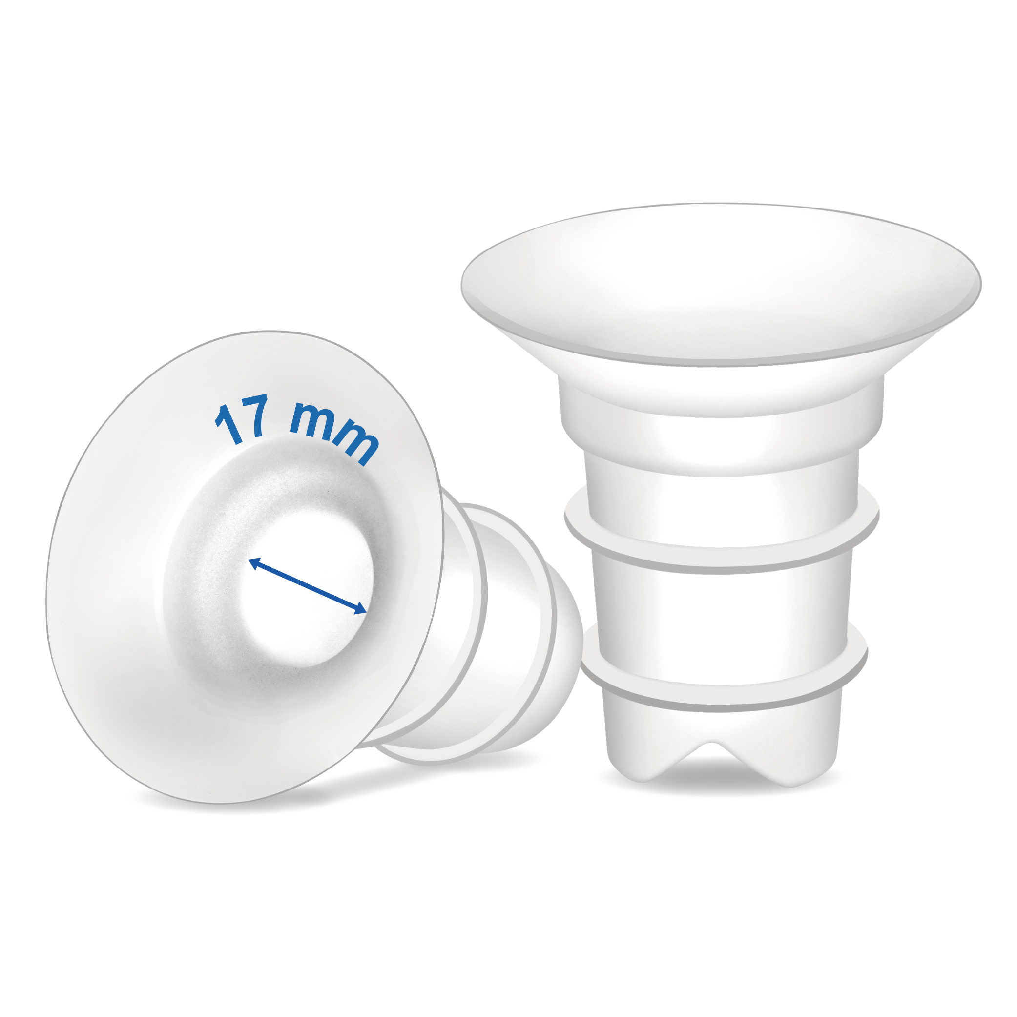 (image for) Maymom Flange Inserts 17mm Compatible with Spectra, Medela 24 mm Shields, Momcozy S9 Pro/S12 Pro, Willow Wearable Cup. Compatible with Medela Freestyle, Harmony. 2 pc - Click Image to Close