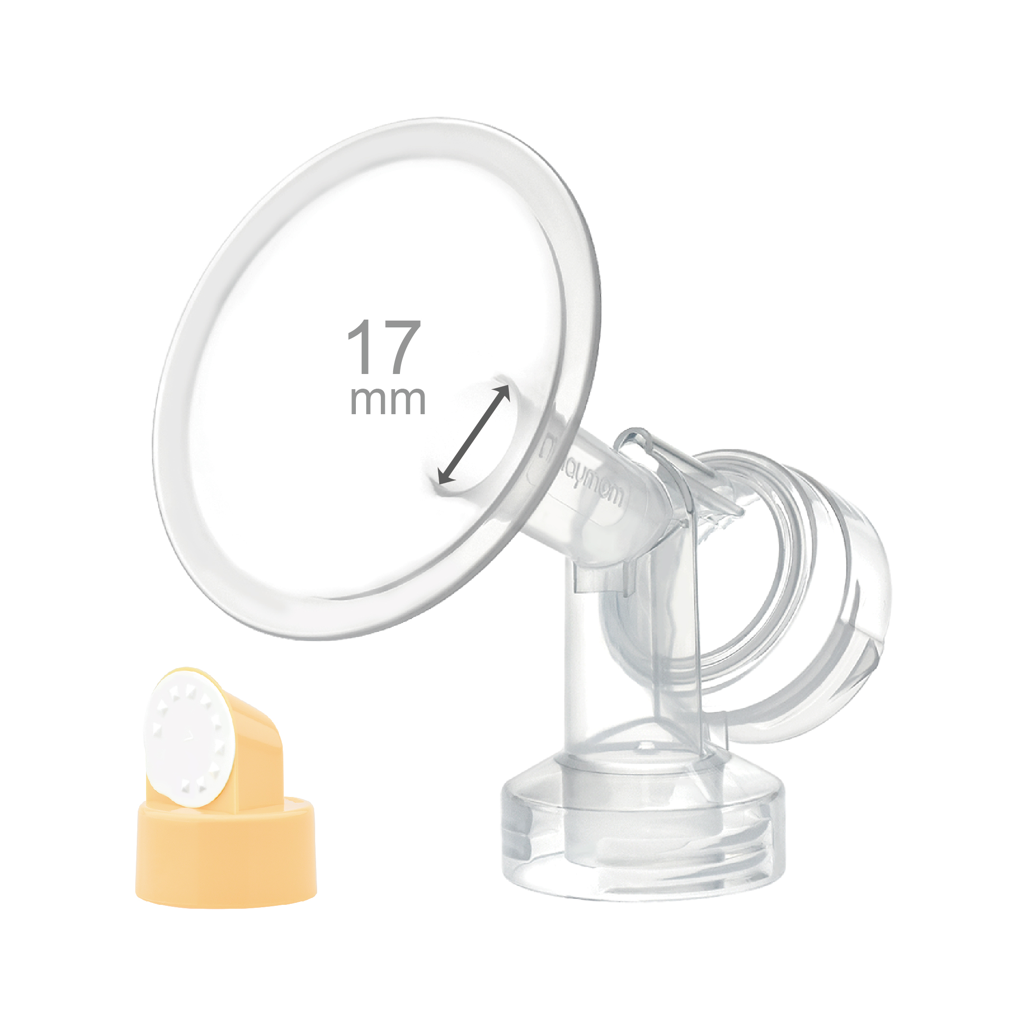 (image for) Maymom Breastshield (flange) with valve/membrane for Medela pumps, 17 mm, 1 pc; Narrow (Standard) Bottle Neck
